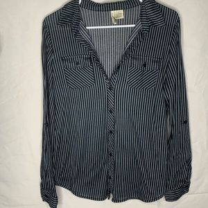 - Black and gray striped blouse